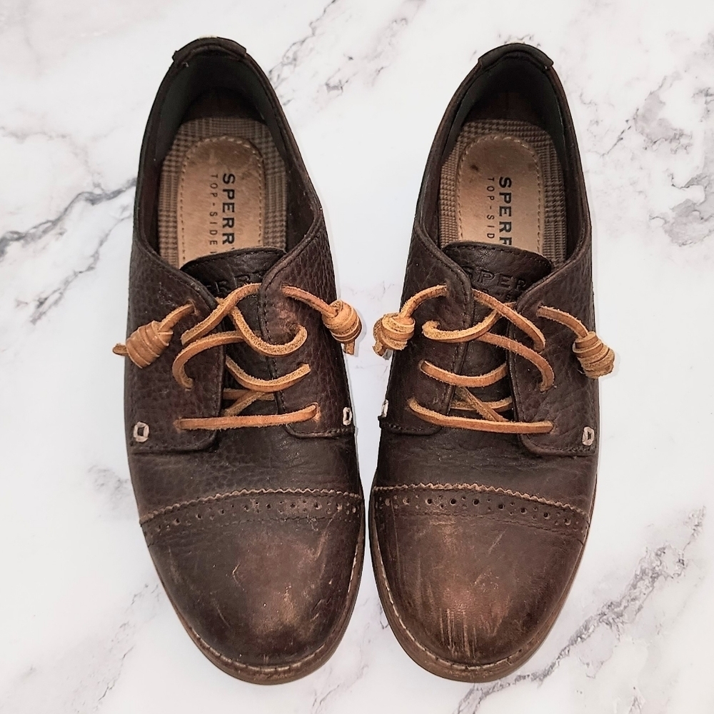 Sperry Top-Sider Bedford Womens Size 5 Brown Leather Shoes